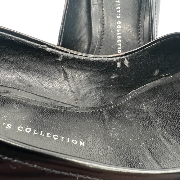 Franco Sarto Black The Artist’s Collection Natalia Buckle Peep Toe Heels Size 8 - Picture 9 of 11